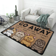 Partez sauf si vous avez du vin et de l'herbe à chat - Tapis décoratif personnalisé amusant pour chat