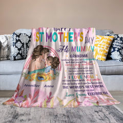 La meilleure maman du monde m'appartient - Couverture personnalisée familiale - Fête des mères, cadeau d'anniversaire pour la première maman