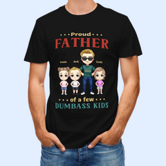 Fier père d’un enfant idiot - T-shirt unisexe personnalisé - Cadeau pour papa, grand-père