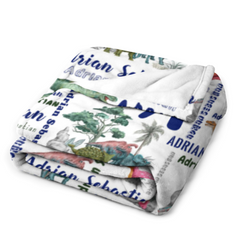 Free Shipping✈️Dinosaur Name Personalized Custom Blanket - Gifts for Kids