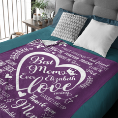 Best Mom Ever Throw Blanket Custom Blanket - Mother's Day Gift for Mom