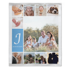 Couverture personnalisée avec nom photo - Cadeau pour la famille 