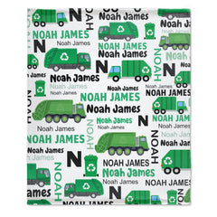 Free Shipping✈️Personalized Custom Garbage Truck Blanket for Boys