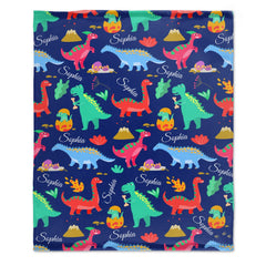 Free Shipping✈️Personalized Name Custom Dinosaur Baby Blanket