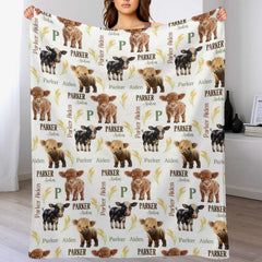 Livraison gratuite✈️Couverture personnalisée pour bébé vache, couverture pour bébé de ferme, cadeau de fête de naissance pour animaux de ferme