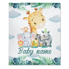 Free Shipping✈️Personalized Custom Baby Name Blanket - Farm Animals Theme