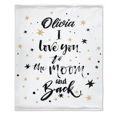 Free Shipping✈️I Love You to the Moon and Back Name Custom Blanket