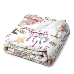 Livraison gratuite✈️Couverture personnalisée pour bébé, couverture Sherpa cheval, couverture personnalisée pour bébé fille, thème cheval floral