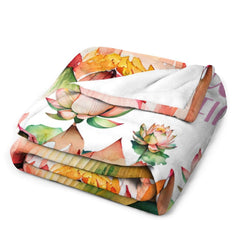 Free Shipping✈️Lotus Flowers Personalize Baby Blanket