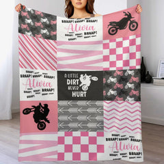 Free Shipping✈️Personalized Dirt Bike Baby Blankets with Name