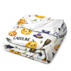 Free Shipping✈️Personalized Halloween Baby Blanket, Custom Plush Halloween Blanket