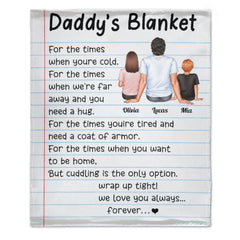 Daddy's Blanket - Personalized Blanket - Birthday, Father's Day Gift For Father, Dad, Papa