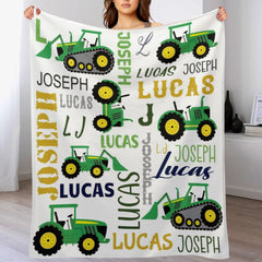 Couverture personnalisée avec nom de tracteur agricole, livraison gratuite✈️ 