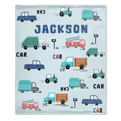 Free Shipping✈️Personalized Name Custom Construction Truck Blanket