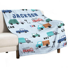 Free Shipping✈️Personalized Name Custom Construction Truck Blanket