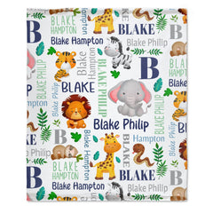 Livraison gratuite✈️Couverture personnalisée - Nom personnalisé Couverture pour animaux de la jungle - Couverture Sherpa - Couverture pour animaux