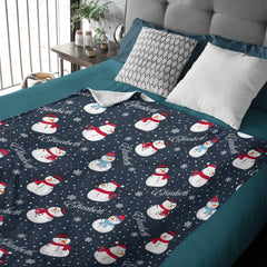 Free Shipping✈️Personalize Christmas Snowman Name Blanket