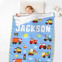 Free Shipping✈️Construction Truck Car Toddler Blanket for Boys Girls