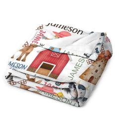 Couverture pour bébé avec nom personnalisé, livraison gratuite✈️Horse Cow Barn Farm