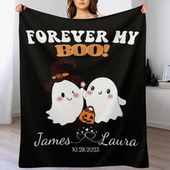 Free Shipping✈️Personalized Name Custom Blanket-Cute Halloween Ghost