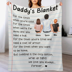 Daddy's Blanket - Personalized Blanket - Birthday, Father's Day Gift For Father, Dad, Papa