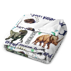 Free Shipping✈️Personalized Dinosaur Blanket - Custom Dinosaur Name Blanket