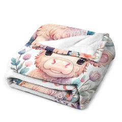 Couverture de vache personnalisée avec nom de bébé, cadeau pour filles et garçons, livraison gratuite 