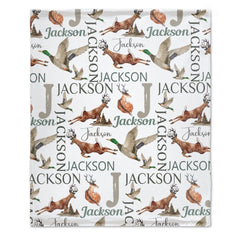 Free Shipping✈️Personalized Baby Blanket, Hunting Blanket,Deer, Mallard Duck  Woodland Baby Name, Country Theme Baby Blanket