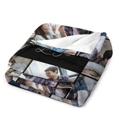 Free Shipping✈️Personalized Photo Text Custom Blanket - For Couple Family Parents