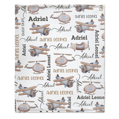 Free Shipping✈️Personalized Name Airplanes Baby Blanket