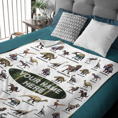 Free Shipping✈️ Personalized Dinosaur Name Custom Blanket