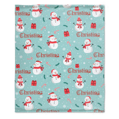 Free Shipping✈️Christmas Snowman Personalized Name Blanket Christmas Gift