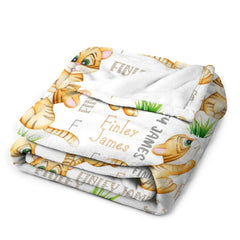 Free Shipping✈️Personalized Name Animal Tiger Baby Blanket