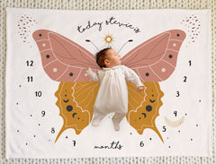 Livraison gratuite✈️ Ailes de papillon mystiques Boho - Couverture nom de bébé 