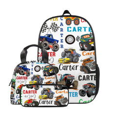 Personalized Name Monster Truck Backpack