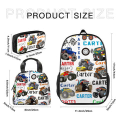 Personalized Name Monster Truck Backpack