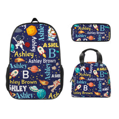 Personalized Space Theme Backpack with Name Gift for Children