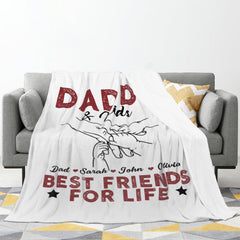 Best Friends For Life - Family Personalized Custom Blanket - Father's Day, Birthday Gift For Dad