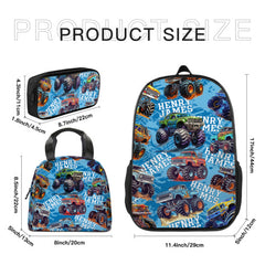 Personalized Truck Car Pattern Name Custom Backpack