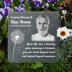 Personalized Photo Memorial Stone - You Are Loved Beyond Words - Memorial Gift