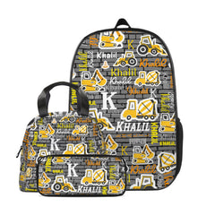 Personalized Name Construction Kids Backpack