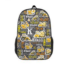 Personalized Name Construction Kids Backpack