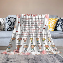 We Hugged This Little Blanket - Up To 14 Kids - Personalized Blanket - Birthday Mother's Day Gift For Grandma, Nana, Mom - Gift From Grandkids