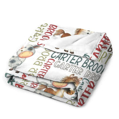 Free Shipping✈️Personalized Farm Animal Blanket - Custom Name - Gift - Farm Blanket