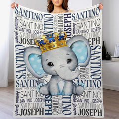 Free Shipping✈️Elephant Name Personalized Blanket - Gift Ideas for Kids