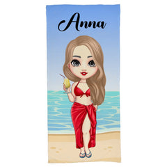 At The Beach Pool Party - Personalized Beach Custom Beach Towel - Gifts for Friends - joliny