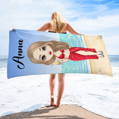 At The Beach Pool Party - Personalized Beach Custom Beach Towel - Gifts for Friends - joliny