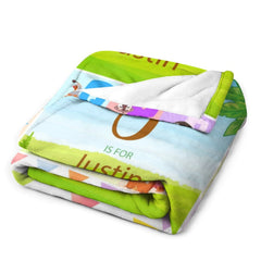 Free Shipping✈️Personalized Baby Blanket Initial Letter Alphabet Blankets