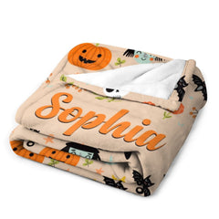 Free Shipping✈️Personalized Custom Name Halloween Blanket