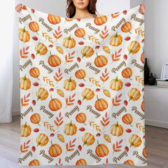 Free Shipping✈️Fall Pumpkin Swaddle Personalize Baby Blanket